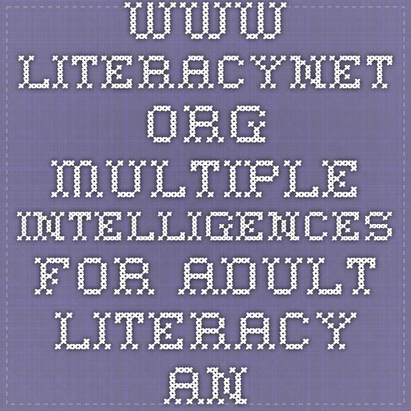 Multiple intelligences and adult literacy